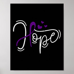Poster Espoir Ruban Violet Sensibilisation Récupération d