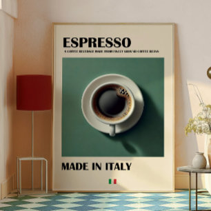 Poster Espresso Coffee Art Imprimer, Café Minimaliste