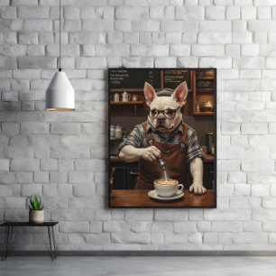 Poster Espresso Hound : Frenchie sur Brew Duty