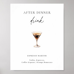 Poster Espresso Martini Après Le Dîner Boire