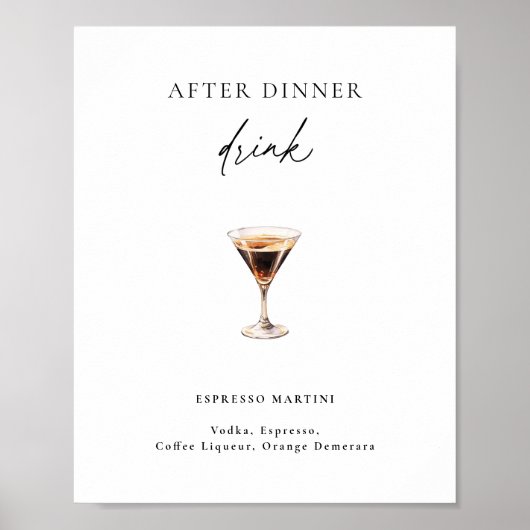 Poster Espresso Martini Après Le Dîner Boire (Devant)