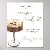 Poster Espresso Martini Bridal Recipe Cards Sign, Recipe  (Devant)
