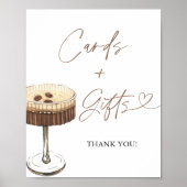 Poster Espresso Martini Bridal Shower Cards & Gifts Sign (Devant)