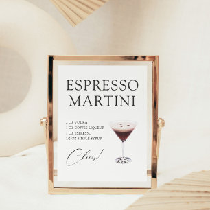 Poster Espresso Martini Cocktail Bar Recette