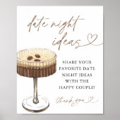 Poster Espresso Martini Date Night Ideas Sign (Devant)