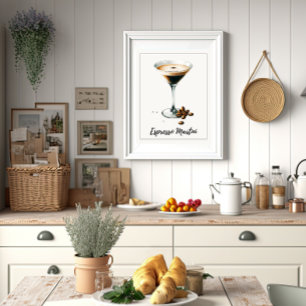 Poster Espresso Martini Elégant Cocktail Art Print Bar