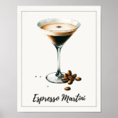 Poster Espresso Martini Elégant Cocktail Art Print Bar (Devant)
