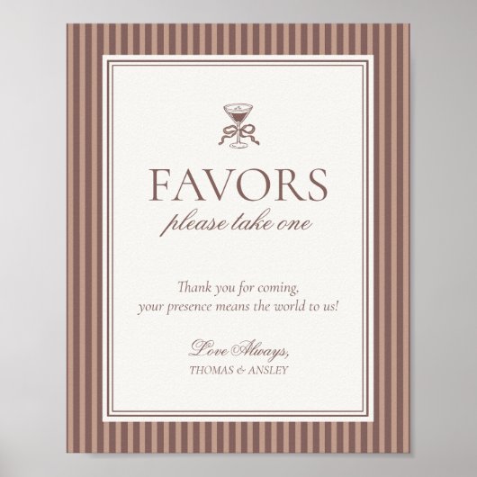Poster Espresso Martini Love Brewing Wedding Favors Sign (Devant)