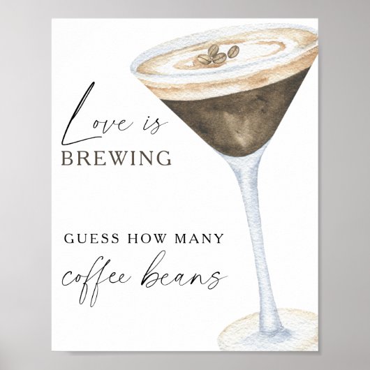 Poster Espresso Martini Mariage - Combien de grains de ca (Devant)