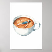 Poster Espresso Woman Soak Watercolor (Devant)