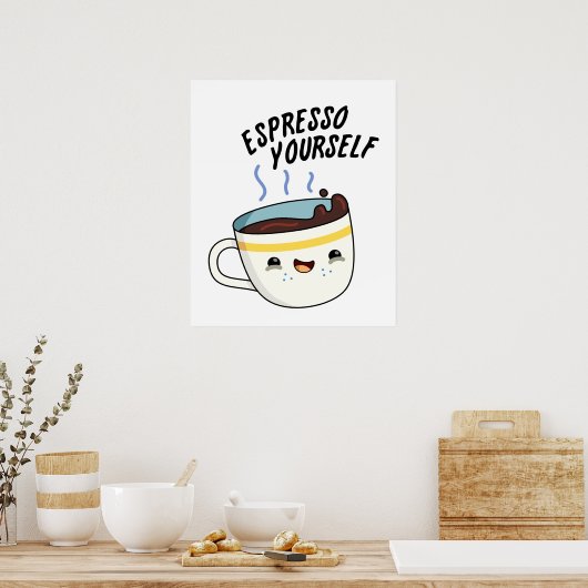 Poster Espresso Yourself amusant jeu de café (Cuisine)