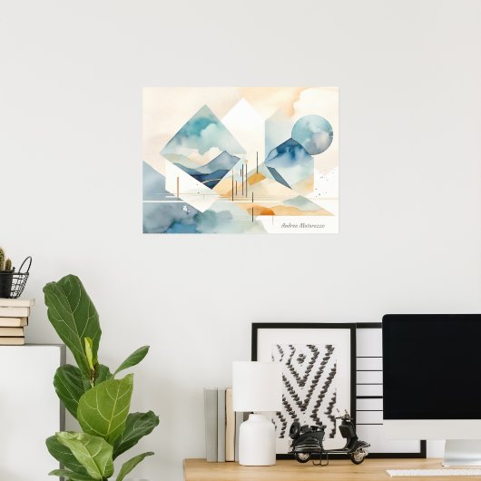 Poster Esprit Abstrait (Bureau à domicile)