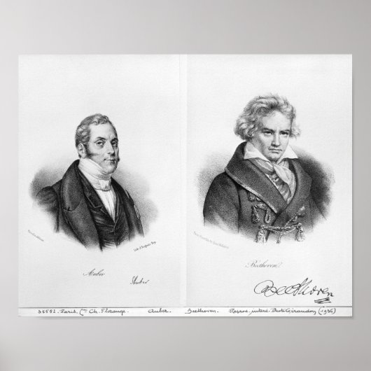 Poster Esprit Auber et Ludwig van Beethoven (Devant)
