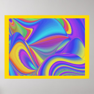Poster Esprit de Brise d'Été Abstrait 3D Rainbowart