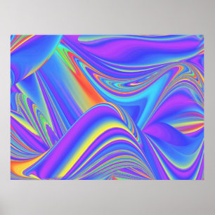 Poster Esprit de Brise d'Été Abstrait 3D Rainbowart