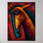 Poster Esprit de Cheval Primitif – Abstraction Expression (Devant)