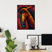 Poster Esprit de Cheval Primitif – Abstraction Expression (Bureau à domicile)