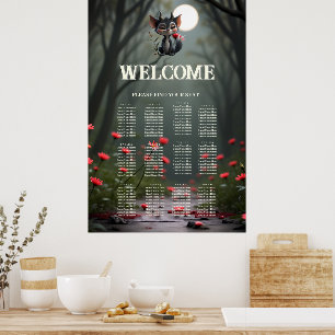 Poster Esprit de la forêt de Lune malicieuse de Fleur éca
