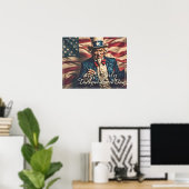Poster Esprit de liberté en rouge, blanc et bleu (Bureau à domicile)