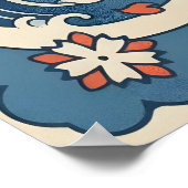 Poster Esprit de l'impression de vague Kitsune japonais e (Coin)
