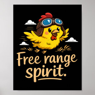 Poster Esprit de plein air Poulet mignon avec lunettes d'