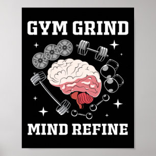 Poster Esprit de salle de sport raffiné Bodybuilding drôl