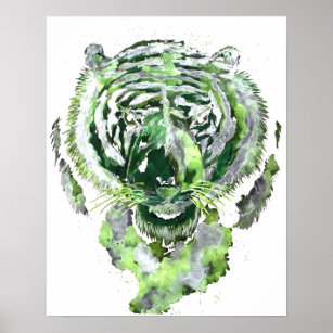 Poster Esprit de tigre vert