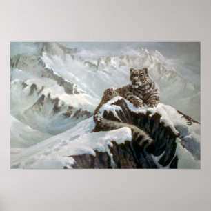 Poster Esprit des montagnes, léopard de neige