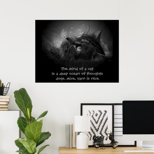 Poster Esprit d'un haiku de chat (Bureau à domicile)