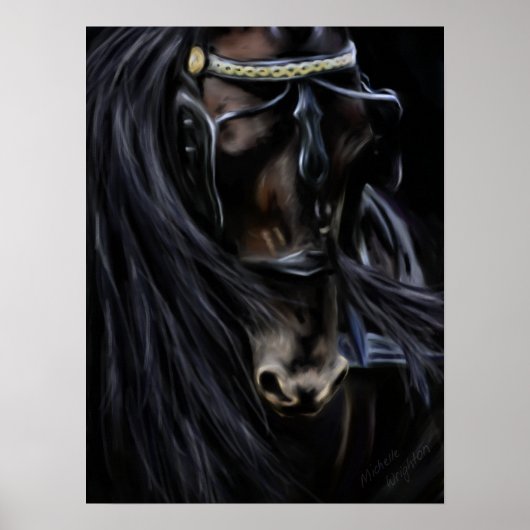 Poster Esprit friésien - Peinture de cheval (Devant)