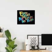 Poster Esprit libre coloré (Bureau à domicile)