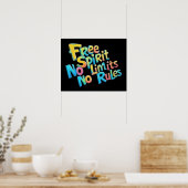 Poster Esprit libre coloré (Cuisine)