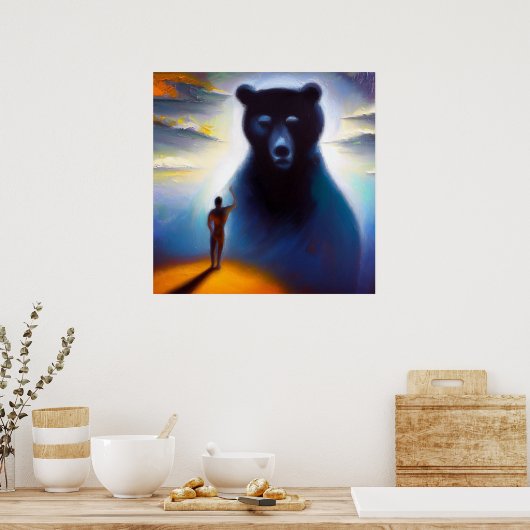 Poster Esprit Ours animal 2 (Cuisine)