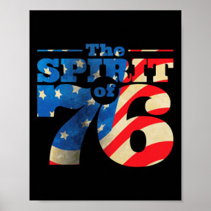 Poster Esprit Rétro De 76 4 juillet Chemise