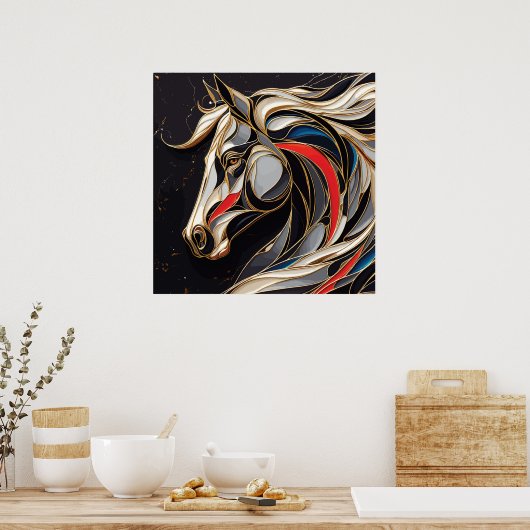 Poster Esprit Stallion coloré (Cuisine)