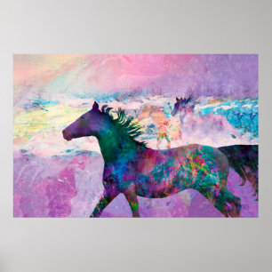 Poster Esprits de chevaux sauvages NOUS SOMMES LA TERRE