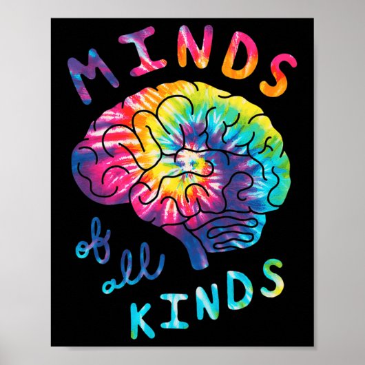 Poster Esprits De Toutes Sortes Neurodiversité Tie Dye Au (Devant)