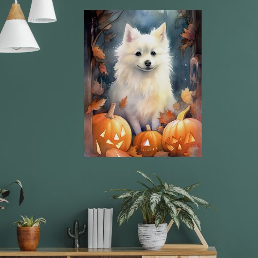 Poster Esquimau Américain D'Halloween Avec Peur Citrouill (Salon 1)