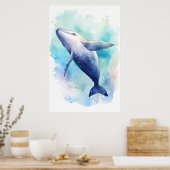 Poster Esquisse de baleine d'aquarelle. (Cuisine)
