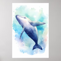 Esquisse de baleine d'aquarelle. Petit