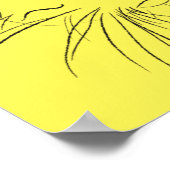 Poster Esquisse de chat - Couleur personnalisable (Coin)