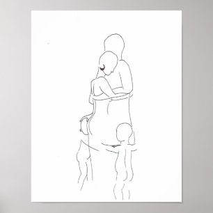 Poster Esquisse de famille simple