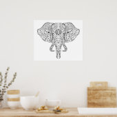 Poster Esquisse de la tête d'éléphant 2 (Cuisine)