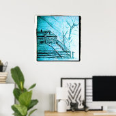 Poster esquisse de maison (Bureau à domicile)