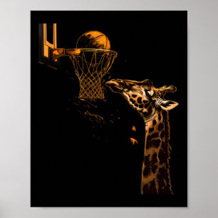 Poster Esquisse Giraffe Animal Art Sketll Lover Slam Dunk