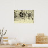 Poster Esquisse technique d'une roue par Léonard de Vinci (Cuisine)
