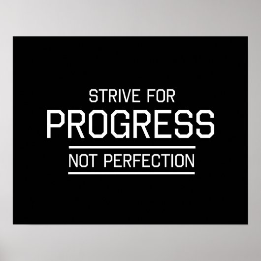 Poster Essayer pour le progrès pas la perfection (Devant)