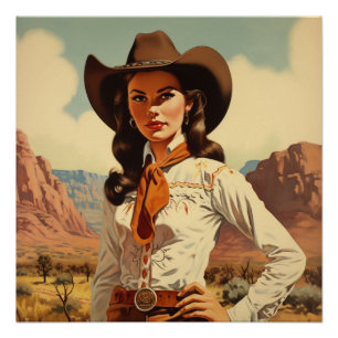 Poster Essence de la cowgirl : Whispers Ouest sauvage