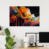 Poster Essence du jardin – Expression florale abstraite (Bureau à domicile)