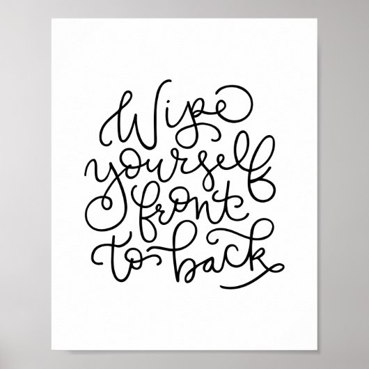 Poster Essuyez-vous devant le dos Funny Salle de bain (Devant)